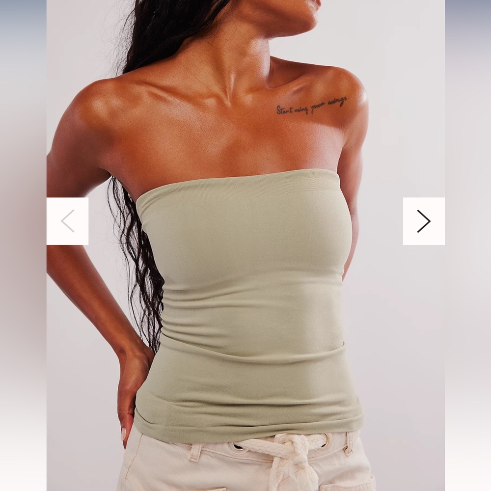 Free People Sage Green Strapless Tube Top